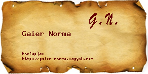 Gaier Norma névjegykártya